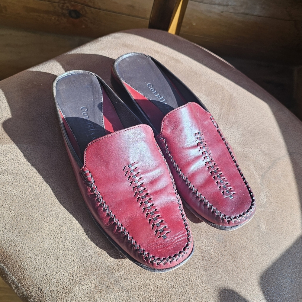Cole Haan Women's Country Red Leather Slip-On Mules - Picture 9 of 9